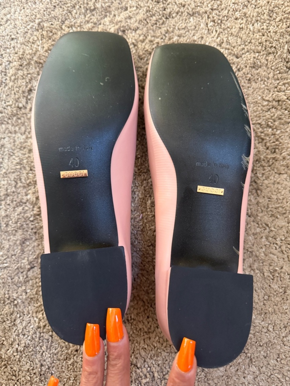 Gucci Blush Pink Horsebit Square Toe Pumps - Picture 5 of 17